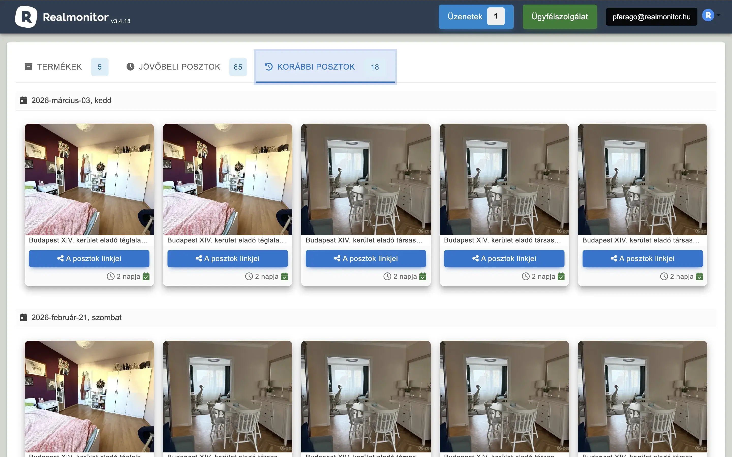 Korábbi posztok a Realposzt felületen